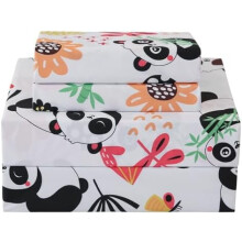 Panda Kinderbettwäsche-Set, Mikrofaser, Doppelbettgröße, 38 cm tiefe