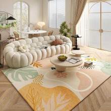 5x7ft Machine Washable Pink Abstract Floral Area Rug