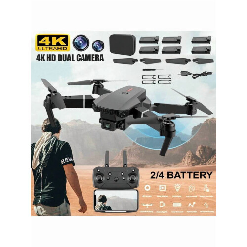 E88Drone με διπλή κάμερα και αποφυγή εμποδίων, επιλογές 2/4 μπαταριών για εκτεταμένη