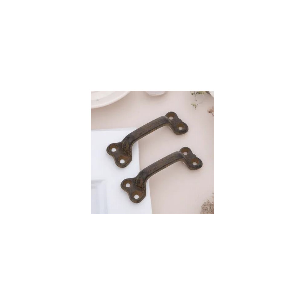 Yeahibaby 2Pcs Heavy Duty Cast Iron Pull Handles Metal Barn Door Handles For Drawers 9402001030184
