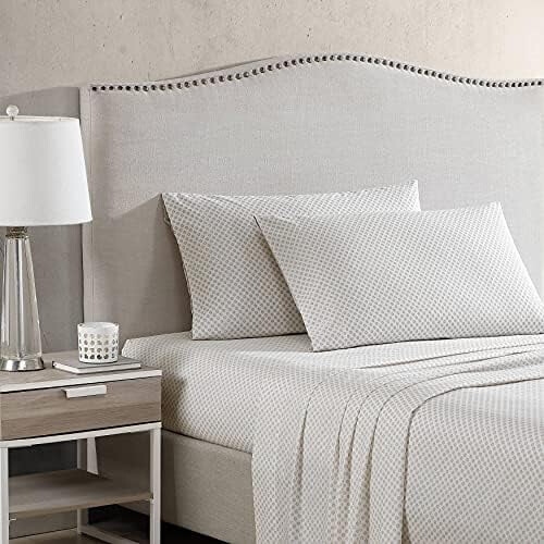 Queen Cotton Percale Sheet Set Pale Pink Floral