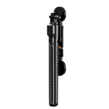Draadloze Selfie Stick Statief Stand met Licht Afstandsbediening Uitschuifbaar Statief voor Mobiele Telefoon Video-Opname Zwart A
