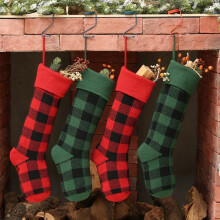 Buffalo Plaid Christmas Stockings, 4 Pack, 20 Inch