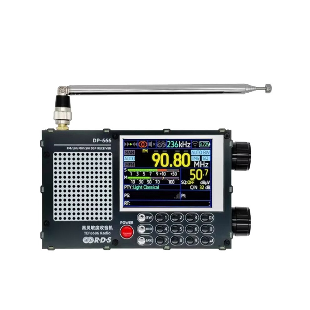 Upgrade Dp-666 Tef6686 Radio High Sensitivity Full Band Receiver With Antenna Black 4711397545291