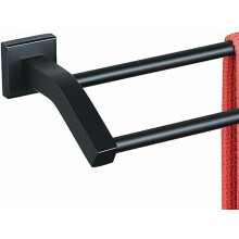 Porte-serviettes double mural, robuste, en acier inoxydable SUS304, GK9700-B, noir mat, 71 cm (28 pouces)