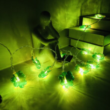 Luzes de corda YingYouFu Shamrock, 3 metros, 20 LEDs 3D em formato de trevo verde, luzes de fada com plugue para o Dia de São Patrício, festas,