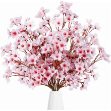 Lot de 8 tiges de fleurs de pêcher artificielles réalistes, accessoires photo floraux printaniers pour mariage, maison et jardin, rose