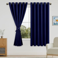 Blackout Curtains 42x63 in Navy Blue – 2 Panels with