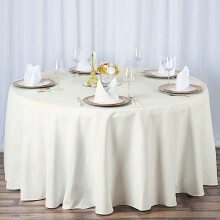 BalsaCircle 120" Ivory Round Polyester Tablecloth