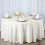 BalsaCircle 120" Ivory Round Polyester Tablecloth 1