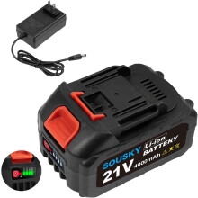 21V lithium battery 4.0 Ah with charger and LED indicator