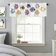 Cuirtín Valance Éisc Uiscedhathach 42x18 orlach Póca Slata