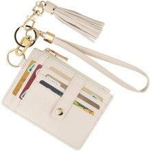 Små armbåndspunge til kvinder RFID-kreditkortholderpung Nøgleringpung Armbåndspung Kreditkortpunge til kvinder (beige)