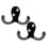 2-Pack Heavy Duty Double Prong Wall Hooks Black 1