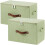 Foldable Cotton-Linen Storage Bin with Zipper Lid 1