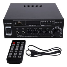 Wzmacniacz Dźwięku AV-660BT - Wzmacniacz Mocy Obsługujący , Radio FM, USB, Kartę i Dwa Wejścia Mikrofonowe WTYCZKA UE