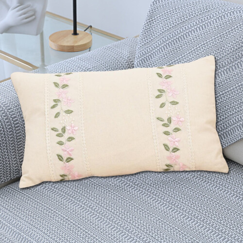 Embroidered Rose Pillowcase 50x30cm