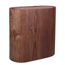 Λεπτός κάδος απορριμμάτων OUNONA Wood Grain με καπάκι, 14 λίτρα