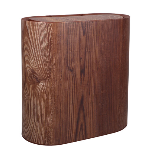 Λεπτός κάδος απορριμμάτων OUNONA Wood Grain με καπάκι, 14 λίτρα