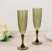 BalsaCircle Dusty Sage 8oz engangs champagnefløyter (6)