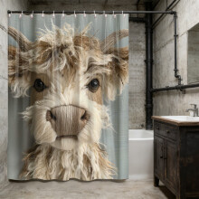 Faux Embroidery Animal Shower Curtain 180x180cm