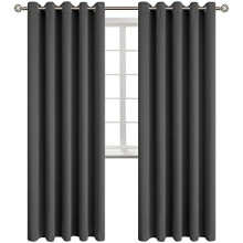 Blackout Curtains for Bedroom - Grommet Thermal Insulated Room Darkening Curtains for Living Room, Set of 2 Panels (70 x 84 Inch, Dark Grey)