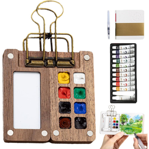 Tobio Aquarellkasten mit 12 oder 24 Farben, Pinsel und