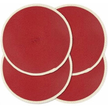 Round Placemats 15 Inch Set of 4 Braided Paper Edge