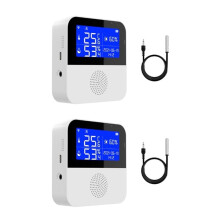 2 Szt. Tuya WiFi Czujnik Temperatury i Wilgotności z Zewnętrzną Sondą Ekran LCD Zdalny Monitor Domowy Podwójny Czujnik Temperatury