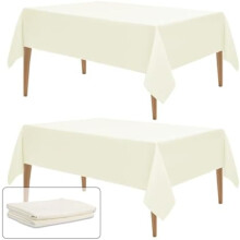 White Polyester Tablecloth 90in Round 6 Pack