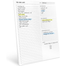 Bloc de notas para lista de tareas, 8.5 x 11", 52 hojas, planificador diario con hojas desprendibles, organizador de lista de tareas – Compatible