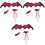 3Sets Party Bat Wing Halloween Kopfschmuck Stab Rot 5