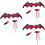 3Sets Party Bat Wing Halloween Kopfschmuck Stab Rot 8