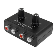 3,5 mm Stereo-Audioswitcher/Splitter Bidirectionele Stereo-Audioswitcher met Volumeregeling