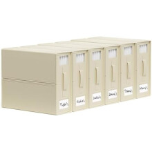 Organizéry na prostěradla SheetCube, 6 kusů, skládací organizér do šatní skříně s okénkem a štítkem – béžový
