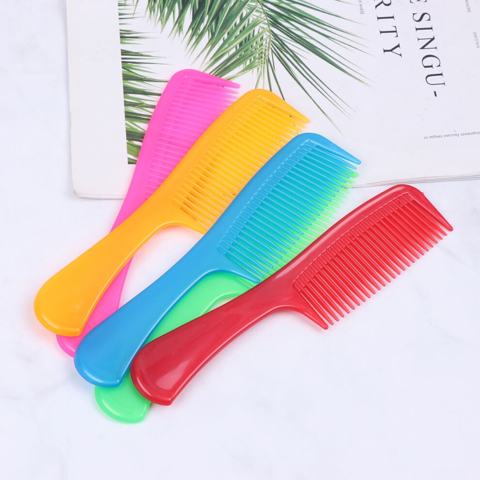 Plastic Haircut Comb for Styling with Smooth Teeth and Long Handle Design Assorted Color