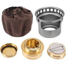 Mini-alcoholbrander, draagbare alcoholbrander voor backpacken, spiritusbrander voor kamperen, picknicken en wandelen (grijs)