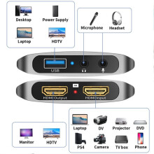 4K -Kompatible Videoaufnahmekarte Loop Out für Spielaufzeichnung Live-Streaming 1080P 60FPS Grabber MS2131