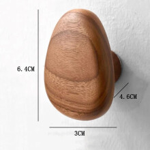 Scandinavian Solid Wood Wall Hook – Pebble Shape