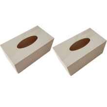 Lot de 2 boîtes à mouchoirs en bois à faire soi-même, boîtes à serviettes artisanales, porte-serviettes unis pour la maison et les boutiques.
