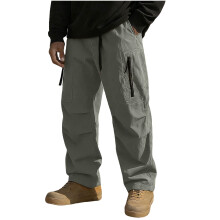 Calça Cargo Lulshou Masculina com Forro de Lã, Resistente à Água, para Caminhadas, Cintura Elástica, com Bolsos, Ideal para Trabalho no Inverno,
