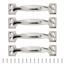 Pack Of 4 Iron Handles for Wood Fence Gates Metal Furniture Knob Home Hardware
