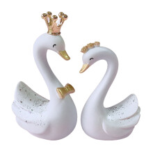 1 Pair Fashion Swan Birthday Cake Topper Romantic Wedding Decoration Car Decor
