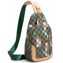 Dámske crossbody kabelky, dámska kabelka cez rameno, malá opasková taška na hrudník, ľadvinky, kockované dámske dizajnérske kabelky