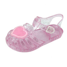 - Sandals Trá le Fábán PVC do Chailíní Beaga Roghnaithe, Bróga Trá le Ladhar Dúnta, 4-8 Bliana d'Aois Mholta: 5-6 Bliana