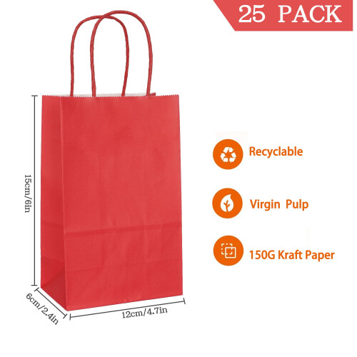 Mini Sacolas de Presente Kraft Arco-Íris 4,7x2,4x6 polegadas (25 unidades) 1