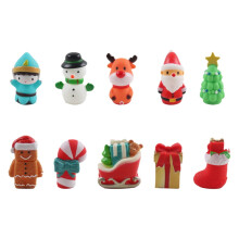 10 marionetas de dedo navideñas de Papá Noel y muñeco de nieve de dibujos animados.