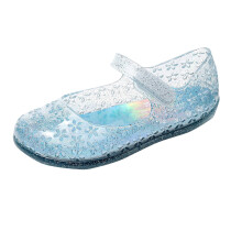Girls Slippers Fashion Closed Toe Non- Soft Sole Jelly Princesses Shoes Kids Stylish Outdoor Walking Slippers,Blue,4.5-5 Years