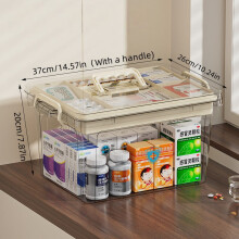 Trousse de premiers secours transparente grande capacité avec boîte de rangement médicale