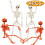 16" Posable Halloween Skeletons with Pumpkin Design – 4 1